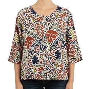 DREAMS LONDON Small LINEN BLEND Flick Fashions Blouse Shirt Top Wearable Art